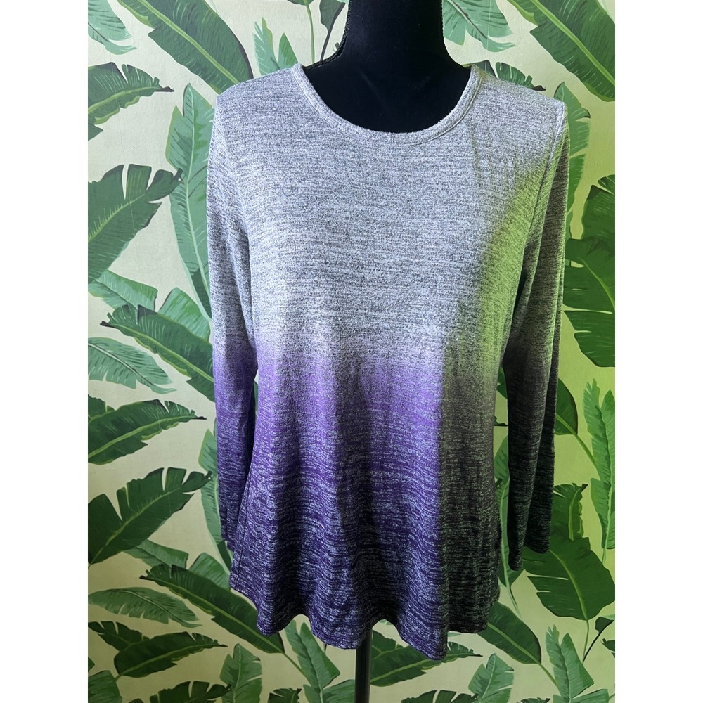 Christopher‎ & Banks Ombre Long Sleeve Knit Top Womens Small Purple Grey